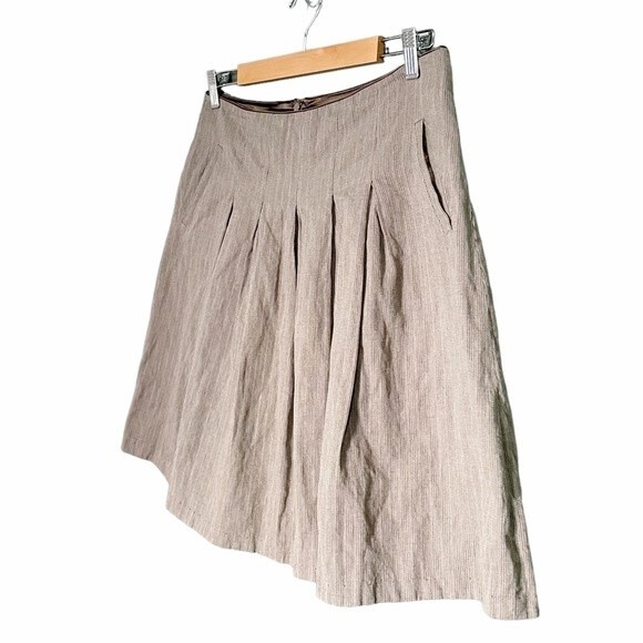 Cabi Liverpool Riding Club Pleated Skirt Brown Pinstripe Size 8 Equestrian - Picture 4 of 8